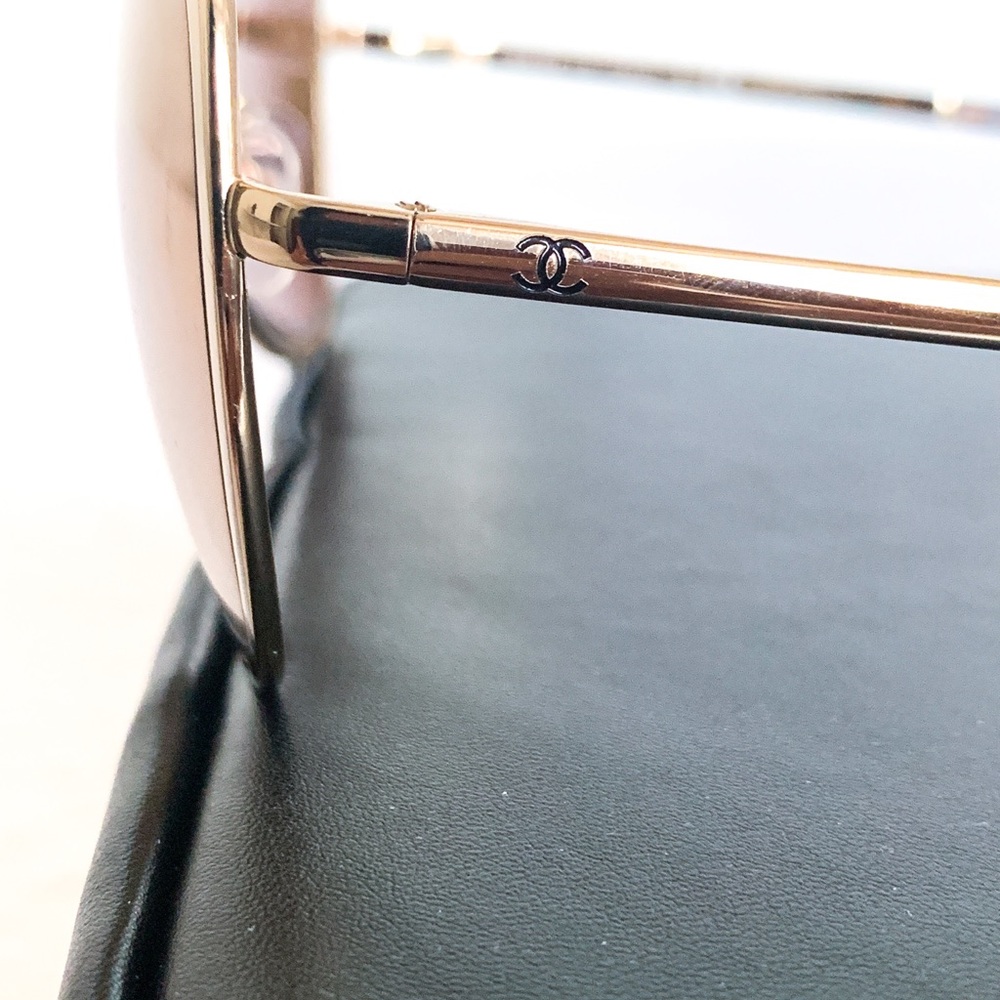 All gold Chanel sunglasses